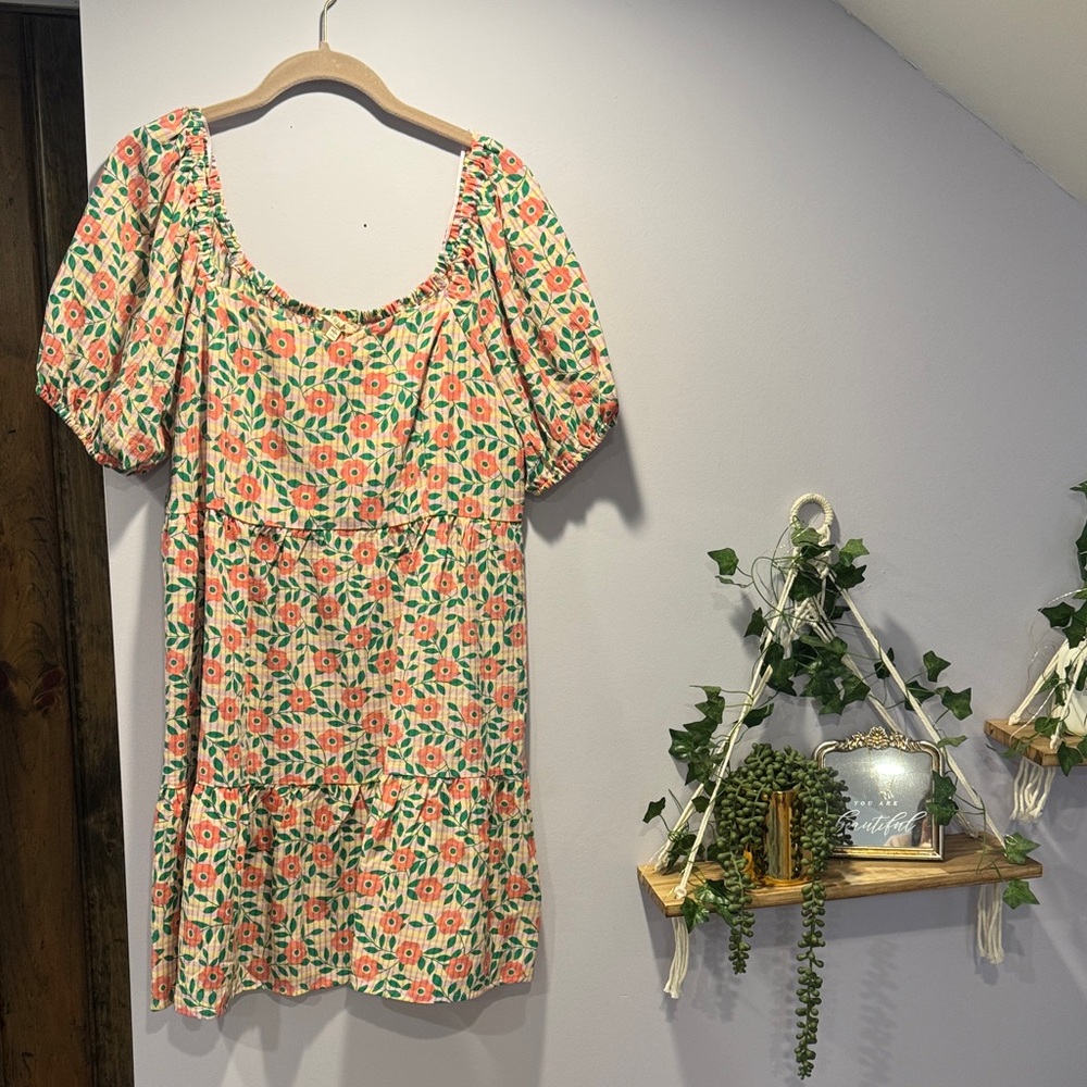 JODIFL Coral Floral Mini Dress